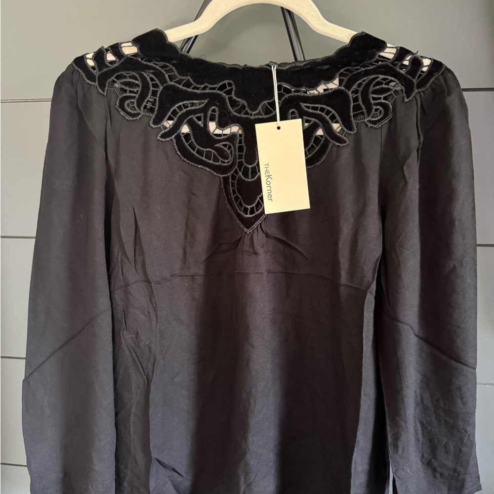 Black Top with Lace Accents